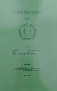 Analisis anggaran dan profitabilitas pada pt.gudang garam, tbk