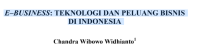 E–BUSINESS: TEKNOLOGI DAN PELUANG BISNIS

DI INDONESIA