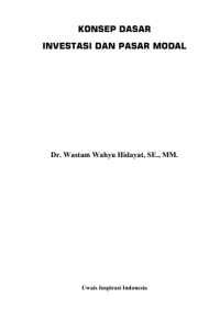 Konsep Dasar Investasi dan Pasar Modal